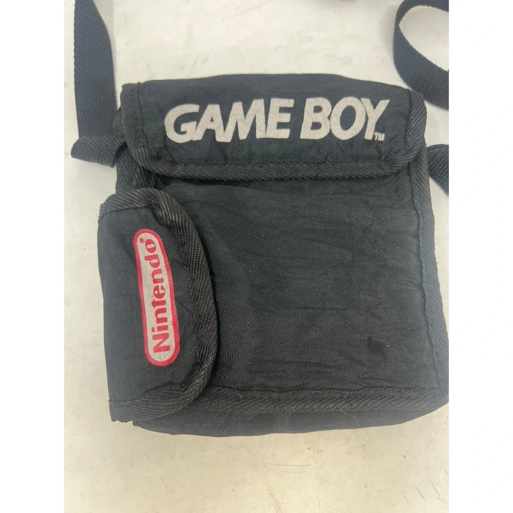 VINTAGE ORIGINAL NINTENDO GAME BOY BLACK CARRY CASE SOFT SHOULDER BAG w/ POCKETS